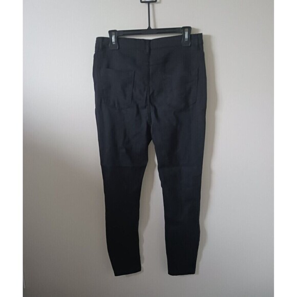 Boohoo Jeans Distressed Straight Leg High Rise Stretch Black Size 12 NWT - Picture 2 of 8